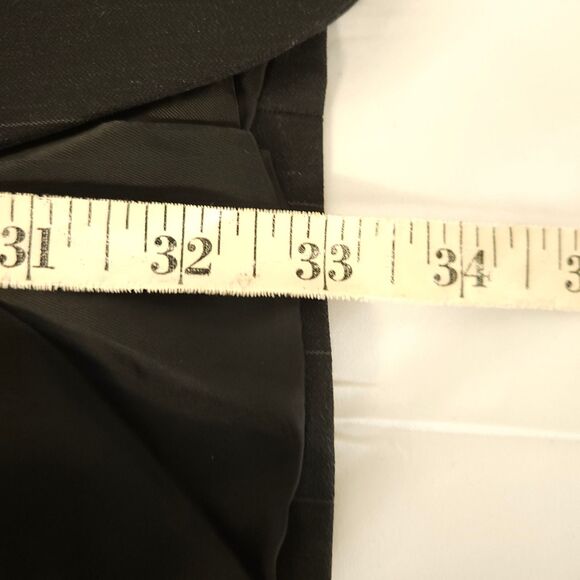 Hart Schaffner Marx Mens 44L Black Pinstripe Wool 3-Button Sports Coat Blazer - Picture 9 of 9